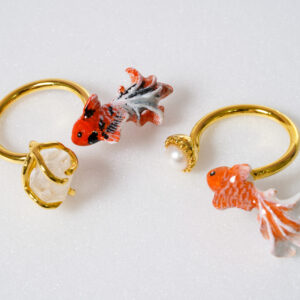 手繪圖案金魚戒指(霸王金魚&閃耀金魚)